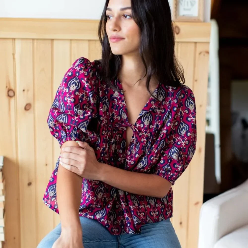 Emerson Fry Pink and Blue Blouse - Picture 2 of 3